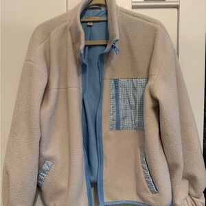 Sandy Liang Light Blue and white gingham jacket for Target